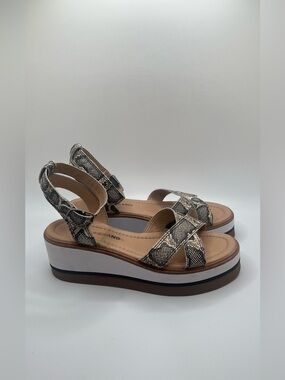 Lucky Brand Women’s LK-TARHI Snakeskin Wedge Sandals Size 7 1/2M/38